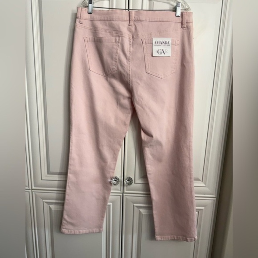 NWT Womens Sz 16P Gloria Vanderbilt Amanda  High Rise Straight Leg Pink Jeans - Picture 8 of 11